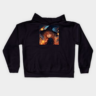 Halloween witch girl Kids Hoodie